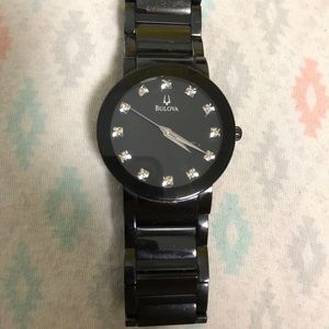 Black bulova watch